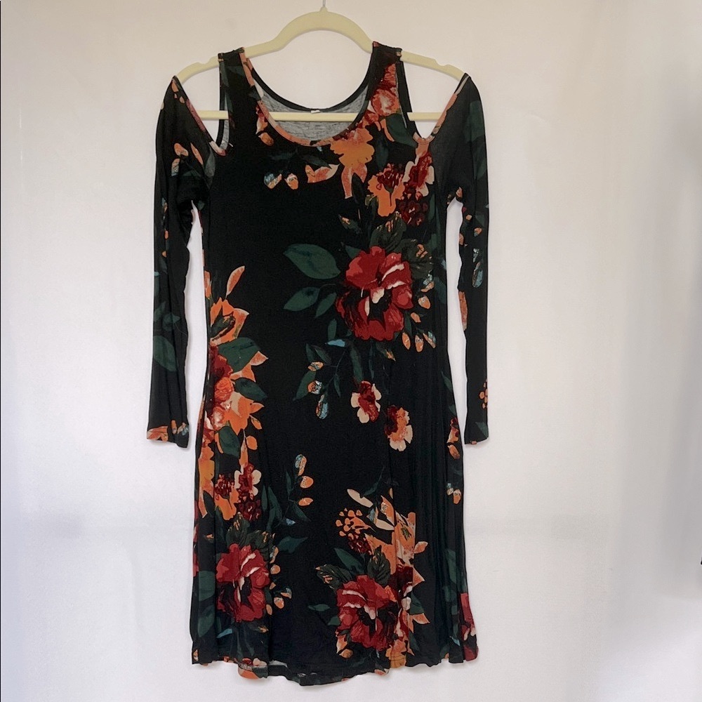 Elegant Floral Long Sleeve Dress